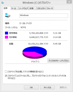 4.14GBの空き領域確保