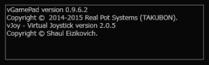vGamePad version 0.9.6.2 + vJoy 2.0.5の組み合わせです