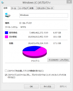 空き容量は10.1GB程度